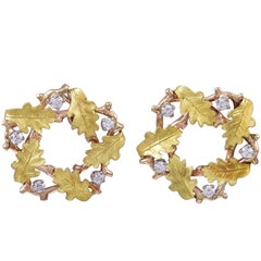 Gold and Diamond Tiffany & Co. Wreath Ear Clips