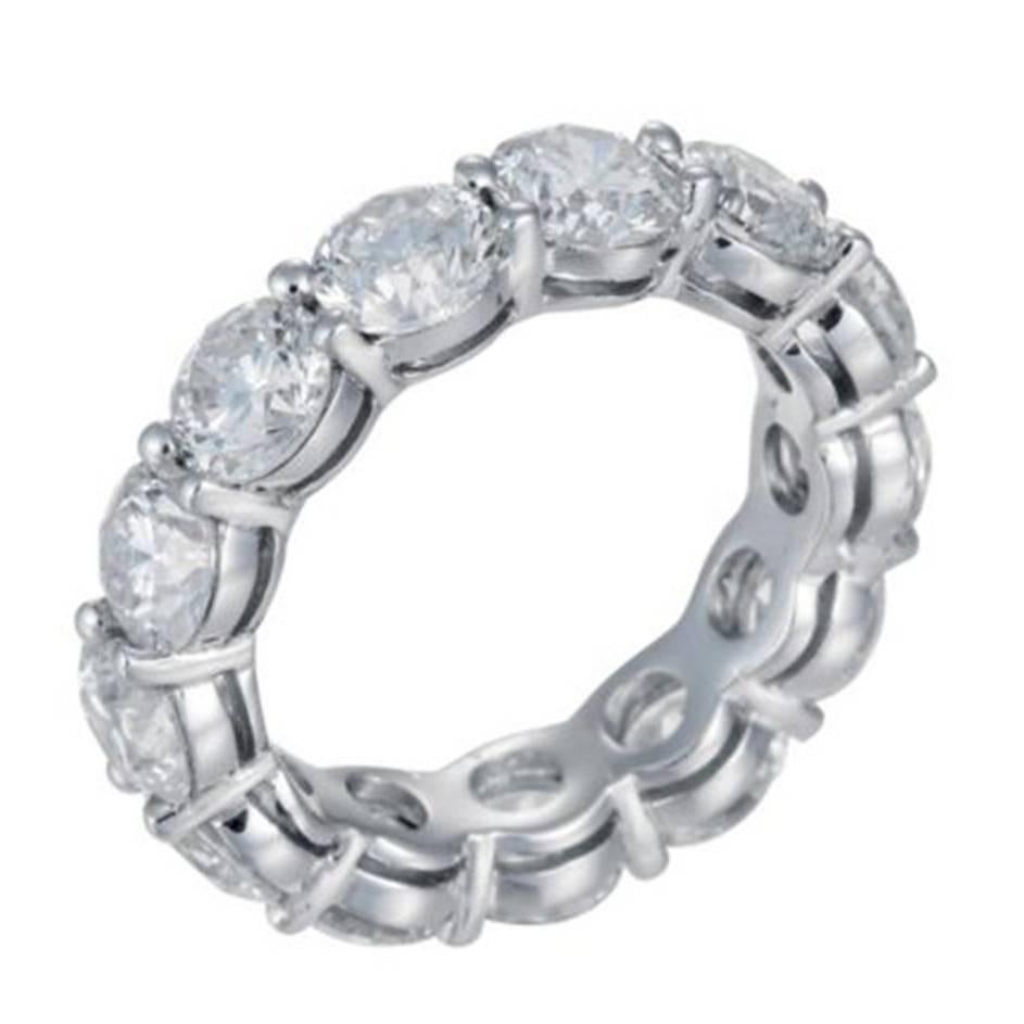 Beautiful Platinum Eternity Band Features 9.30 Carat of 13 Round Diamonds