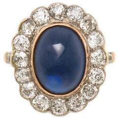Russian Diamond and Sapphire Gold Ring, 1920 Russian Diamond and Sapphire Gold Ring, 1920