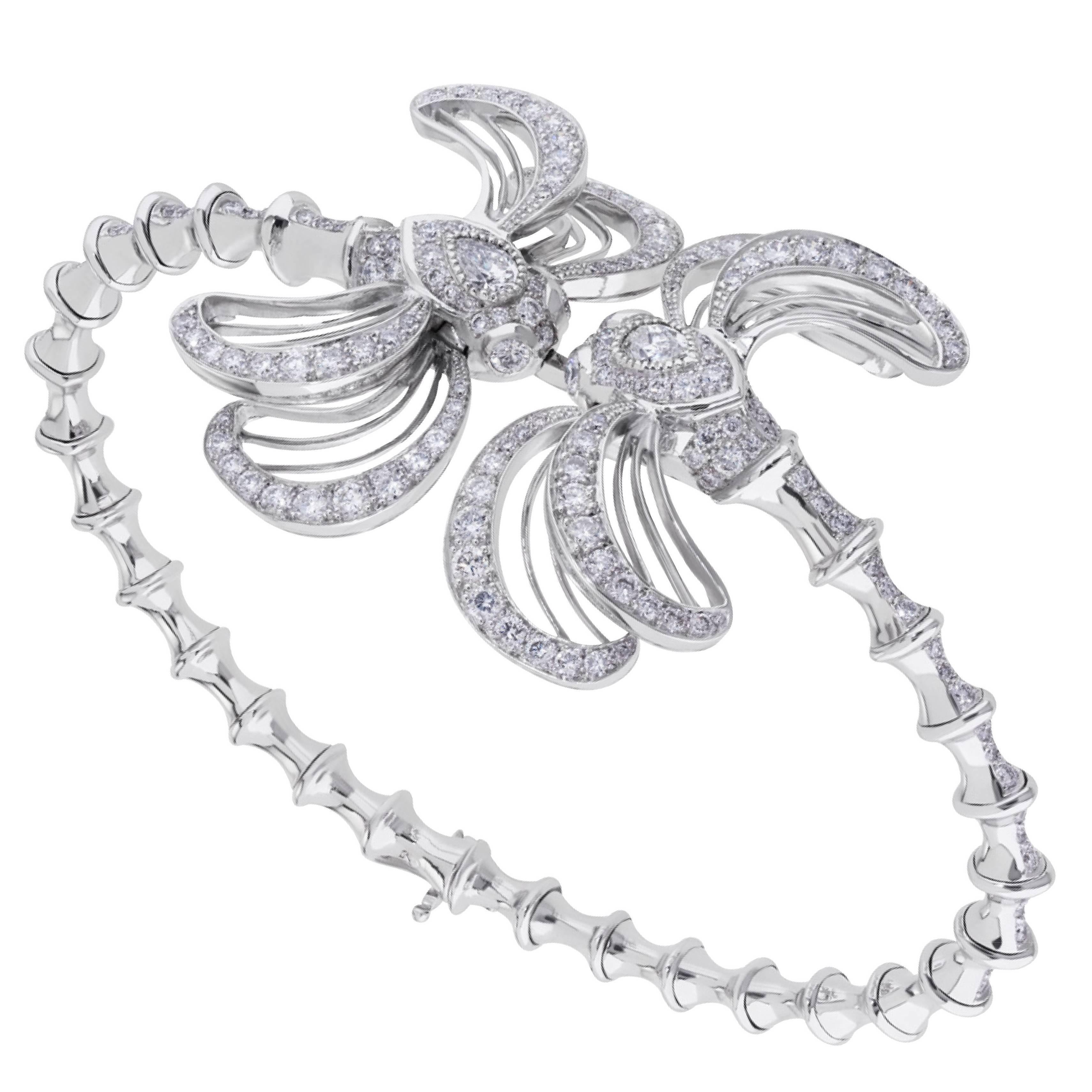 Lalique Libellule Diamond and White Gold Bracelet  For Sale