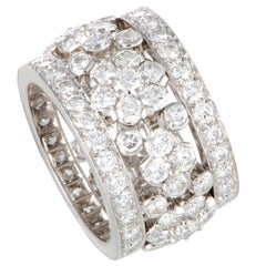 Van Cleef & Arpels Snowflake Diamond Platinum Band Ring