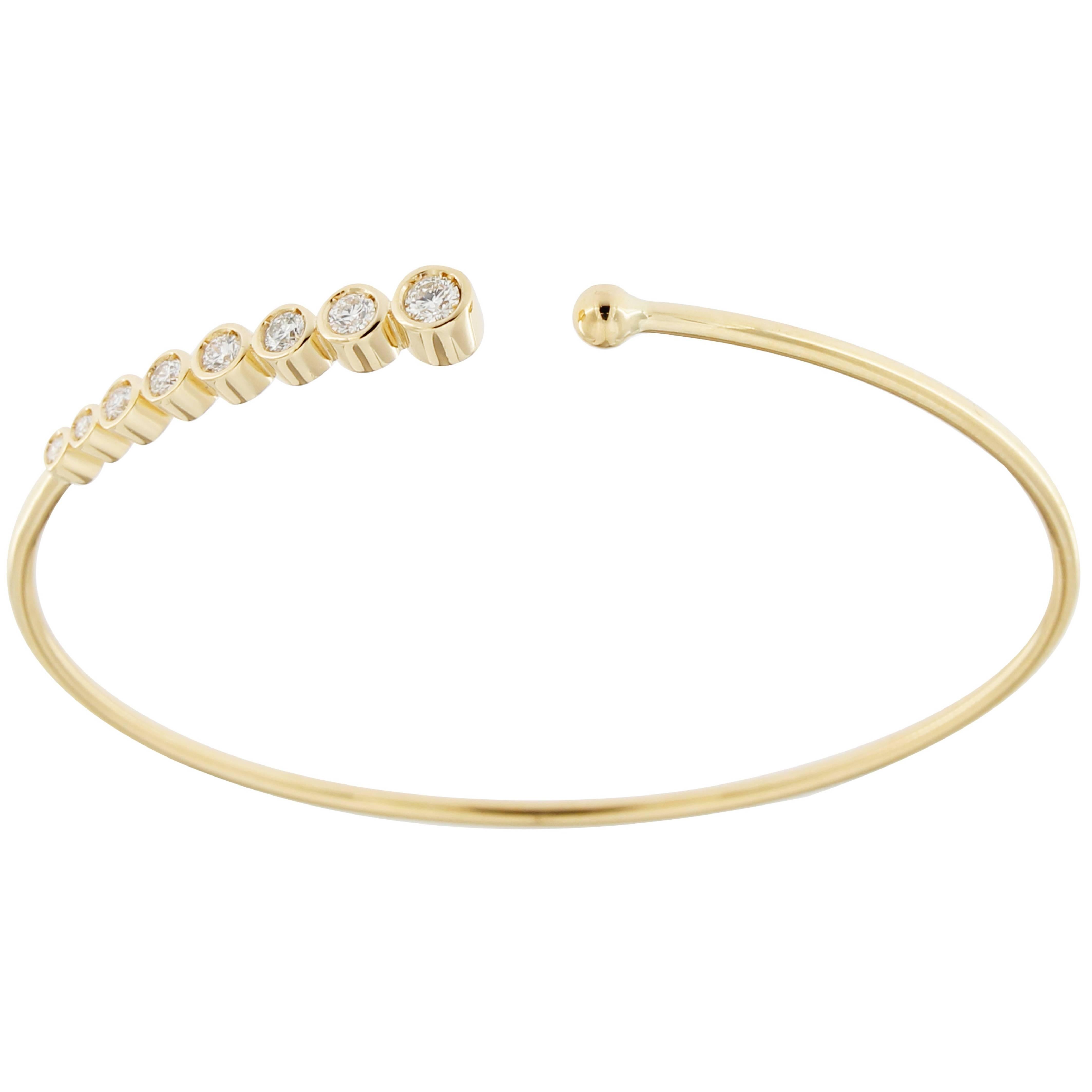 White gold bangle bracelet with diamonds Clearance