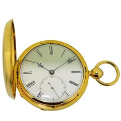 David Taylor Yellow Gold Marked Fusee Pocket Watch, circa 1840s