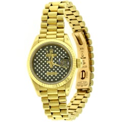 Used Rolex Yellow Gold Diamond Presidential Datejust Automatic Wristwatch 