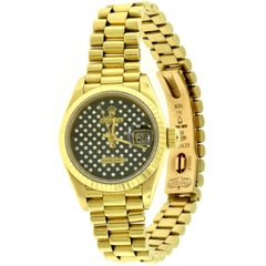 Rolex Yellow Gold Diamond Presidential Datejust Automatic Wristwatch