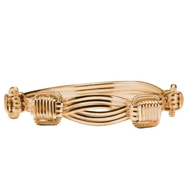 18 Karat Gold Elephant Hair Bangle Bracelet Ladies For Sale at 1stDibs