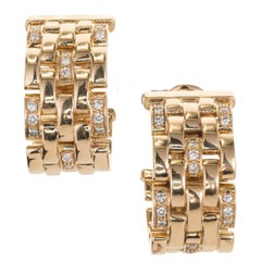 Cartier Maillon Panthere .50 Carat Diamond Five-Row Gold Hoop Earrings
