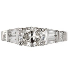 Peter Suchy EGL Certified 1.44 Carat Oval Diamond Platinum Engagement Ring