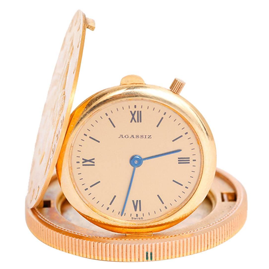 Agassiz $20 Gold Coin Manual Wind Pocket Watch