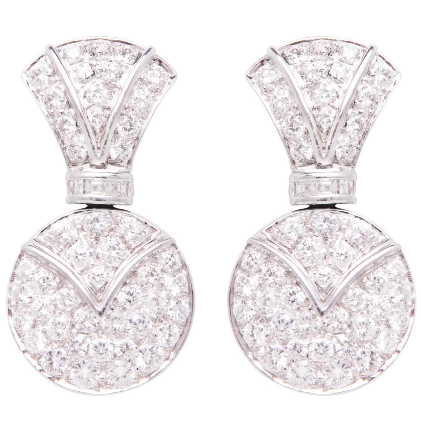 Ella Gafter Diamond White Gold Earrings  For Sale