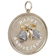 Gold and Diamond Happy Anniversary Charm/Pendant