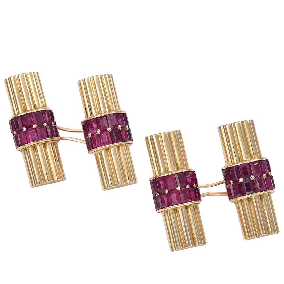 Gold and Ruby Van Cleef & Arpels Cufflinks