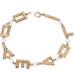 Gold and Pearl I Love You Bracelet