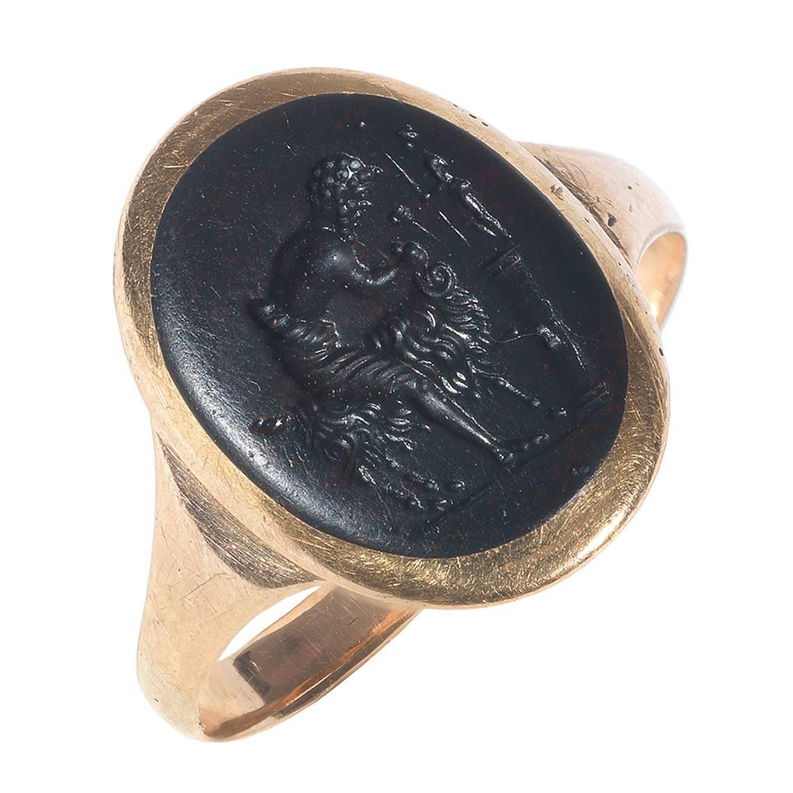 2rd Century AD Roman Bloodstone Intaglio Ring