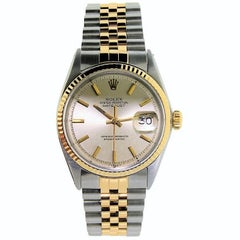 Retro Rolex Yellow Gold Stainless Steel Datejust Oyster Perpetual Watch Dated 1970