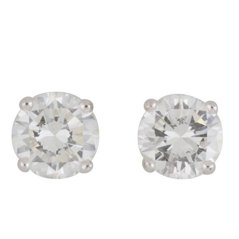 GIA Certified Diamond Stud Earrings Total 5.12 carats