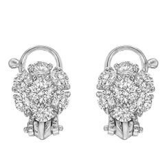 Van Cleef 
Arpels Platinum Diamond Flower Cluster Earclips