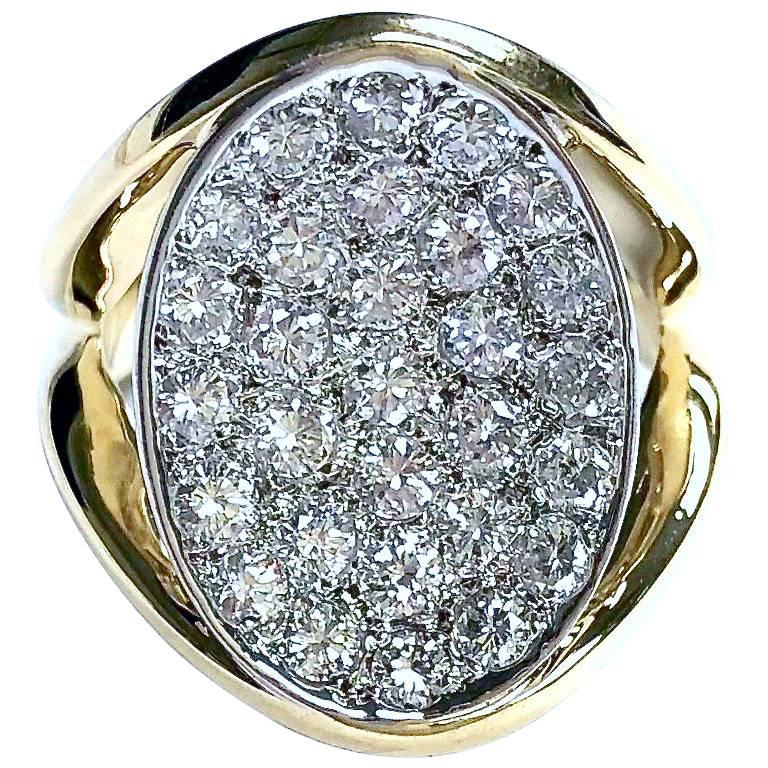 1.8 Carat of Diamonds Pave Diamond Cocktail Ring For Sale