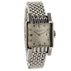 Vintage Patek Philippe Ladies Platinum Art Deco Dress Wristwatch Original Bracelet