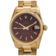 Vintage Rolex Yellow Gold Datejust Midsize Wristwatch Ref 6827, circa 1982