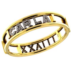 Carla Bracelet et bracelet Dates en or blanc et jaune avec diamants