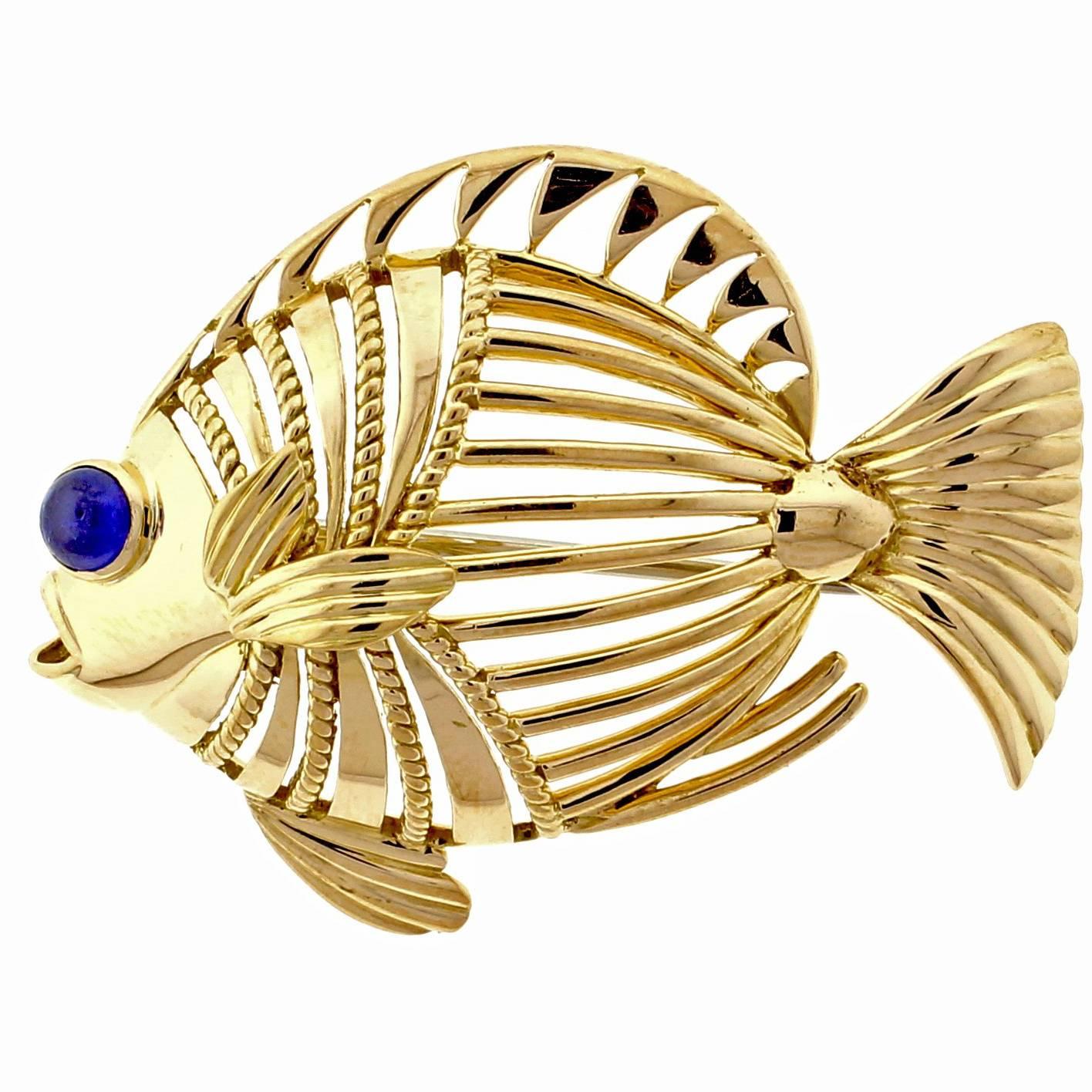 Cartier London Open Design Fish Brooch