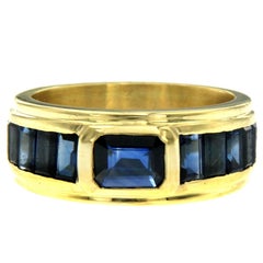1950 Sapphires Gold Ring