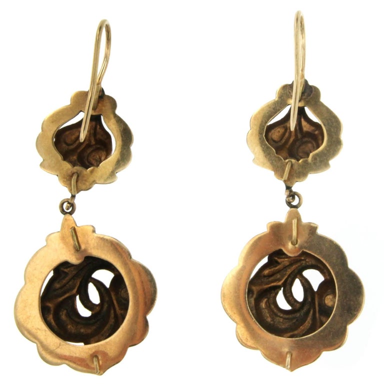 1800 Bourbon Gold Drop Earrings at 1stDibs | 1800 earrings