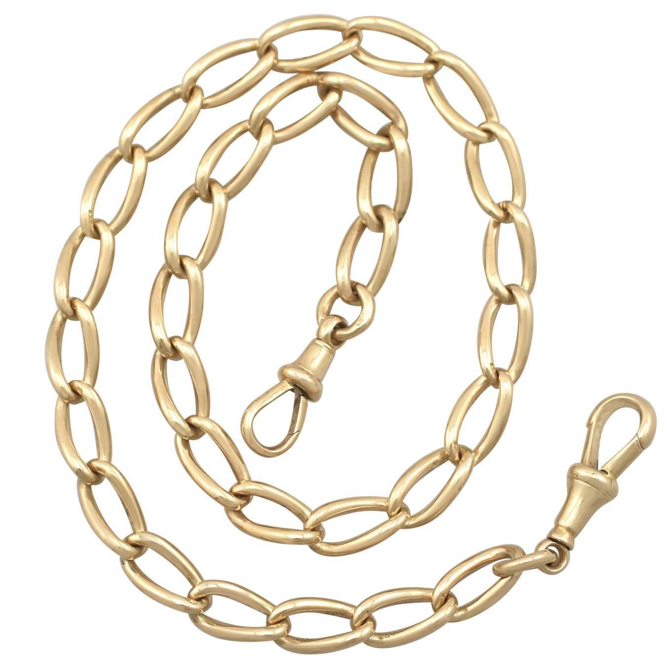 1900s Antique Yellow Gold Watch Chain