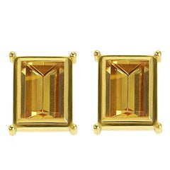 Ohrstecker aus Gelbgold mit zertifiziertem 16,46 Karat Citrin