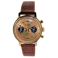 Vulcain Yellow Gold Filled Chronograph Original Dial Manual Wristwatch