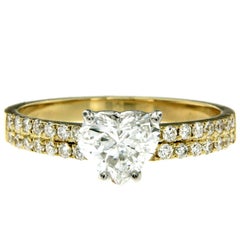 GIA Certified 0.70 Carat Heart Shaped Diamond Engagement Ring