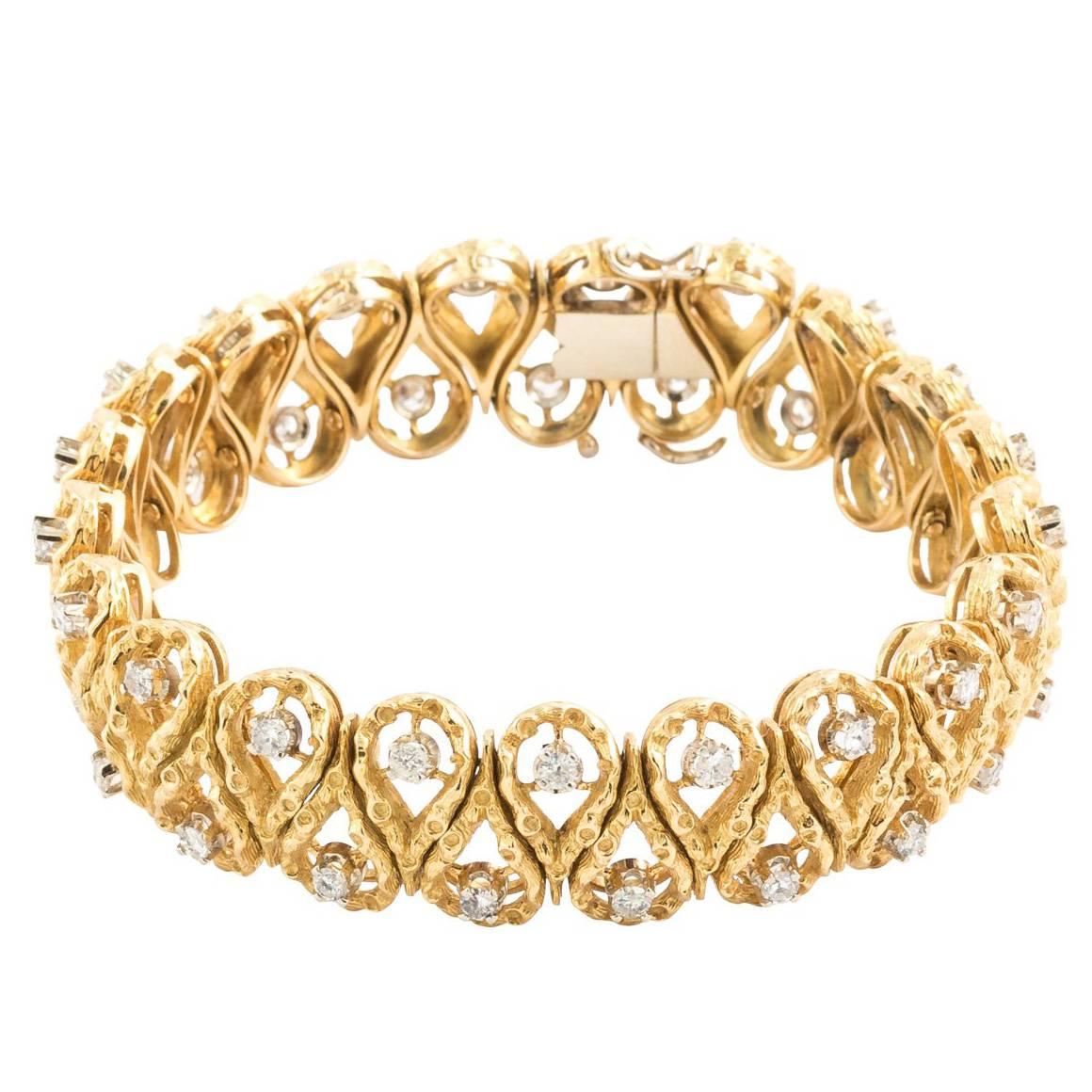 18 Karat Gold and Diamond Bracelet