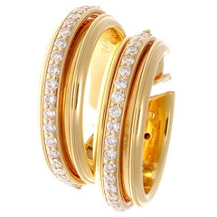 Piaget Possession Diamond Gold Hoop Earrings