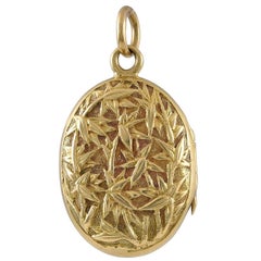 Small Antique Gold Chinese Pendant Locket