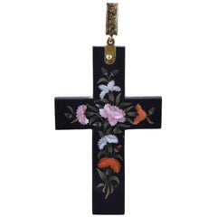 Antique Florentine Pietra Dura Inlaid Cross