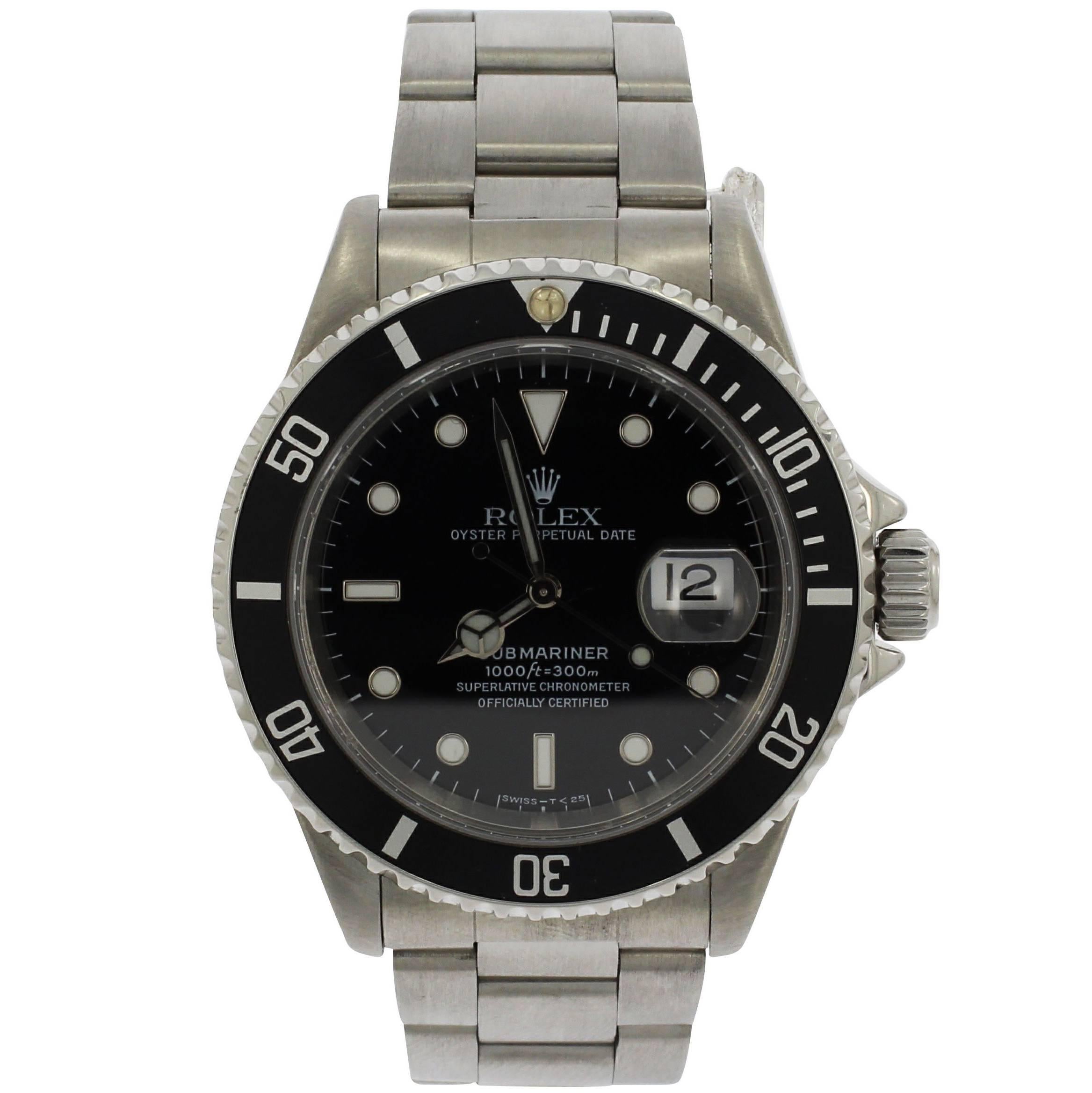 Rolex Stainless Steel Aluminium Bezel Submariner Wristwatch Ref 16610, 1997 For Sale