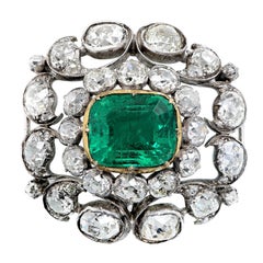 Imperial Brooch 5.31 Carat Emerald and Diamonds of Habsburg Provenance 