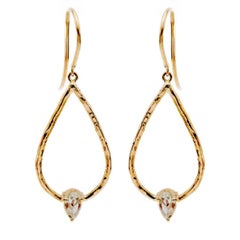 18 Karat Rose Cut Diamond Drop Earrings