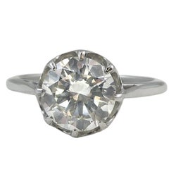 1.84 Carat Diamond Engagement Ring, Solitaire Claw Setting in Platinum