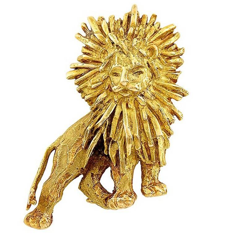Chaumet Gold Lion Brooch