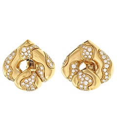 Marina B 2.30 Carat Diamond Pardy Gold Clip Post Earrings