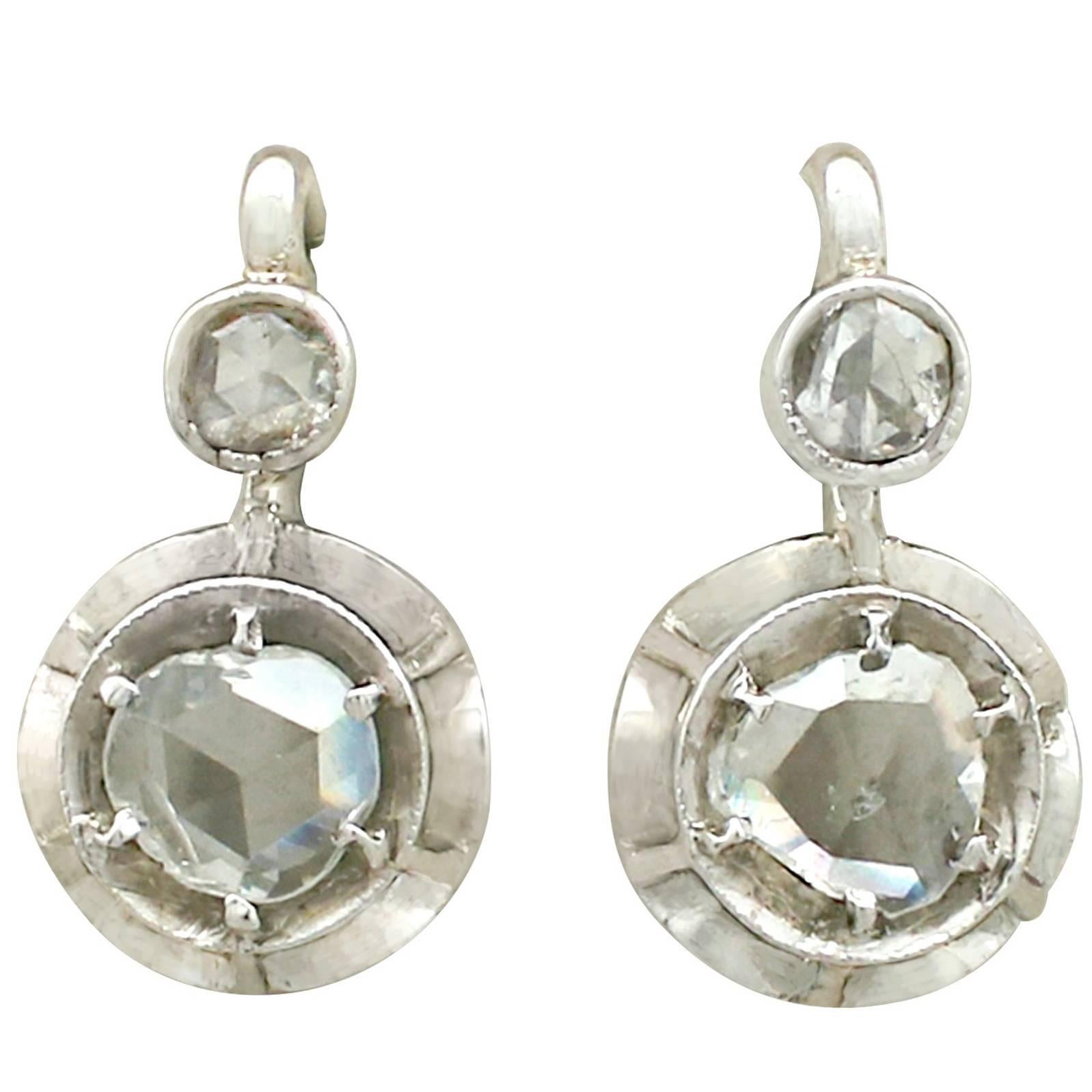 1930s Diamond White Gold Drop Earrings