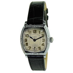Antique Elgin Stainless Steel Art Deco Manual Wristwatch, circa 1920s 