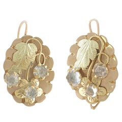 Victorian Paste and 18 Karat Yellow Gold Drop Earrings