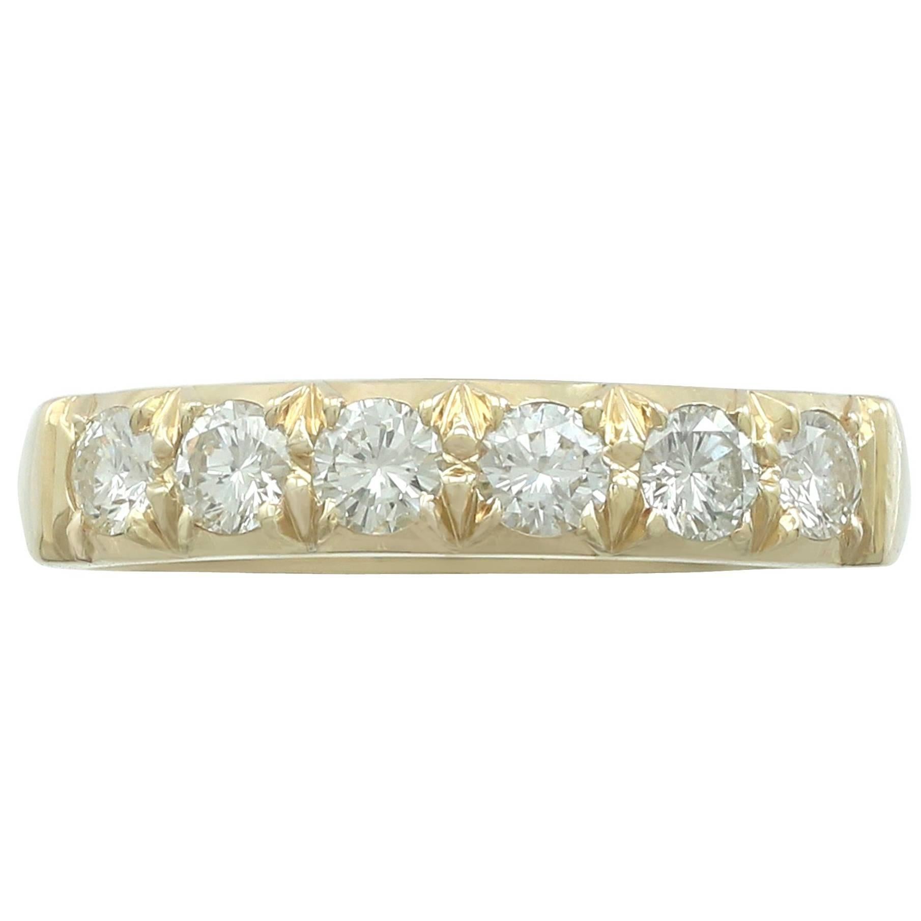 1970s Diamond Yellow Gold Half Eternity Ring