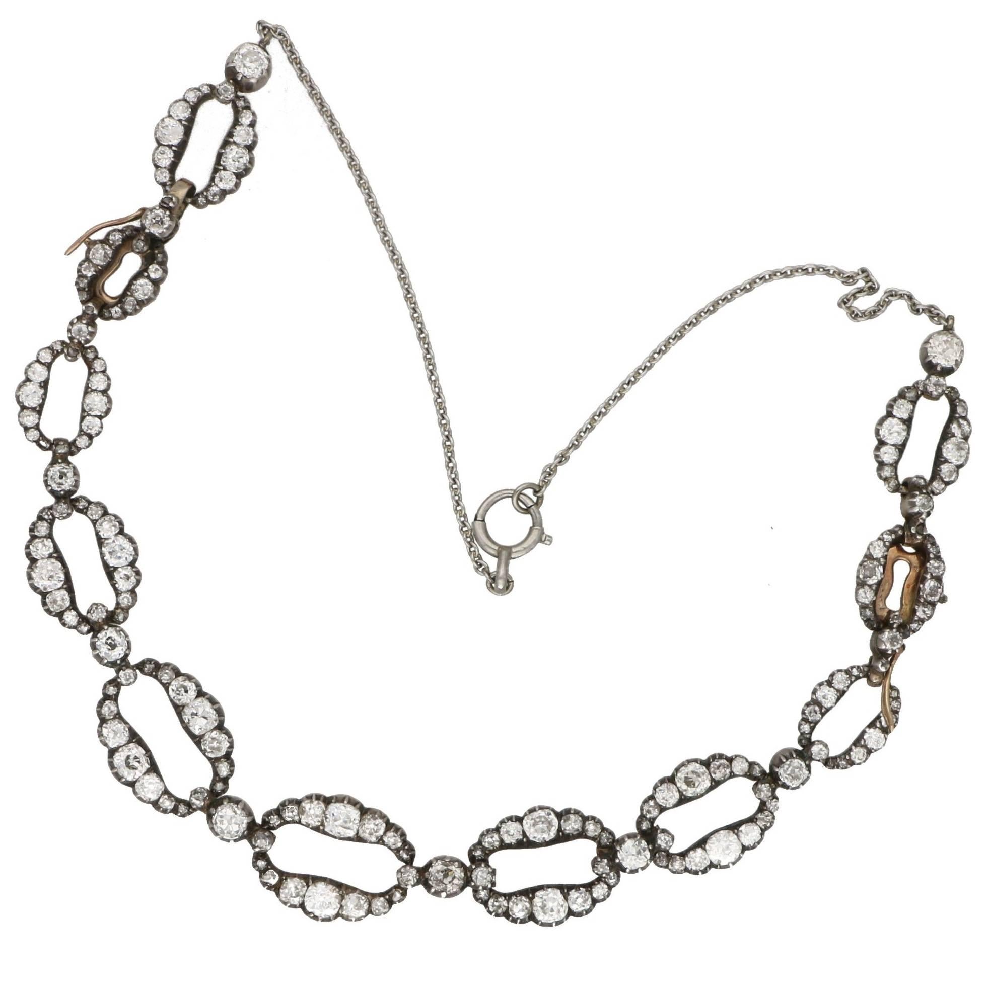 Victorian Mine Cut Diamond Convertible Necklace