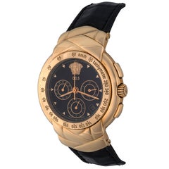 Versace Yellow Gold 003 Chronograph Ltd Ed Automatic Wristwatch