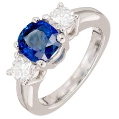 Peter Suchy 1.93 Carat Sapphire Diamond Three-Stone Gold Engagement Ring Peter Suchy 1.93 Carat Sapphire Diamond Three-Stone Gold Engagement Ring
