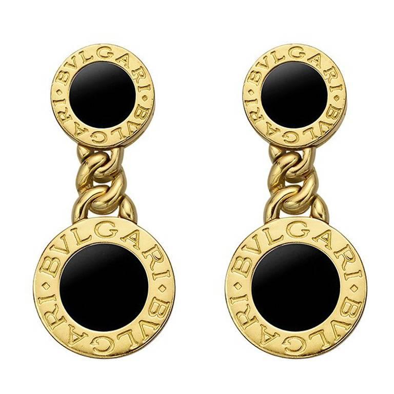 Bvlgari top onyx earrings